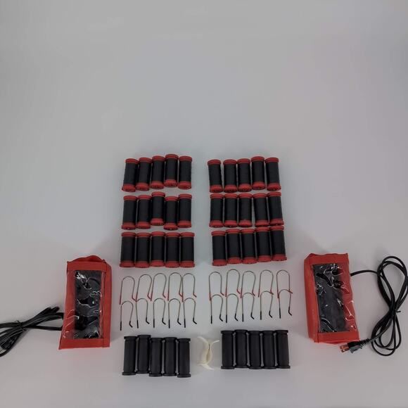 TWO Remington H-1015 Ceramic Ionic Hot Rollers Curlers Sets & 10 LARGE Rollers - Picture 4 of 11